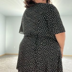 Black and white polka dot pattern dress